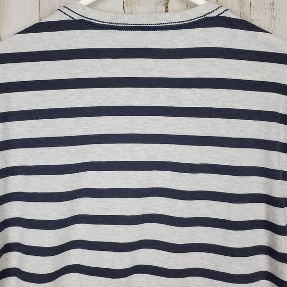 American Eagle Outfitters Striped V Neck Top Blue & Gray Large - Picture 9 of 10